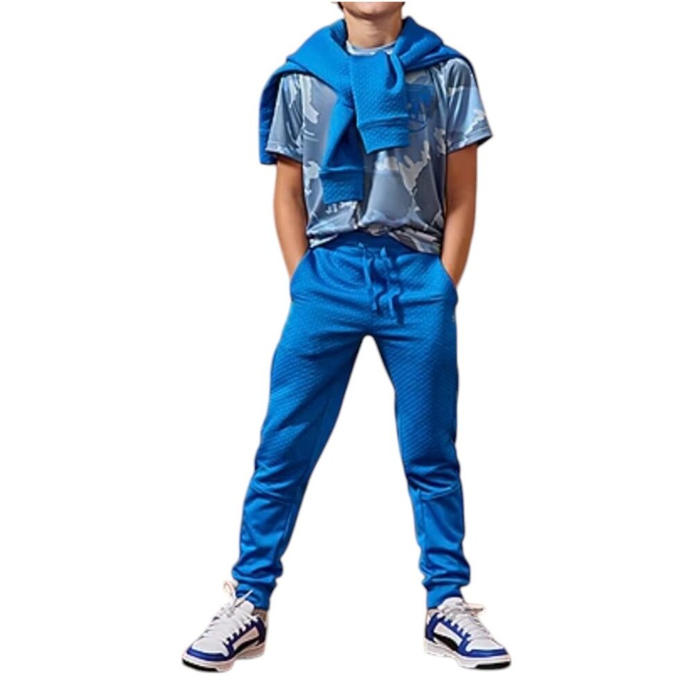 Xersion - Boys Cuffed Fleece Jogger Pants - Blue - Small (8)